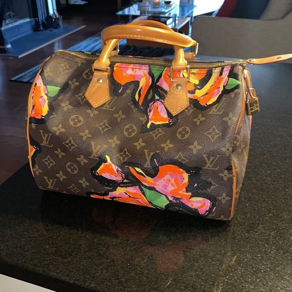 LIMITED EDITION Louis Vuitton Speedy Stephen Sprouse Roses Floral Damier Vernis - Picture 2 of 16